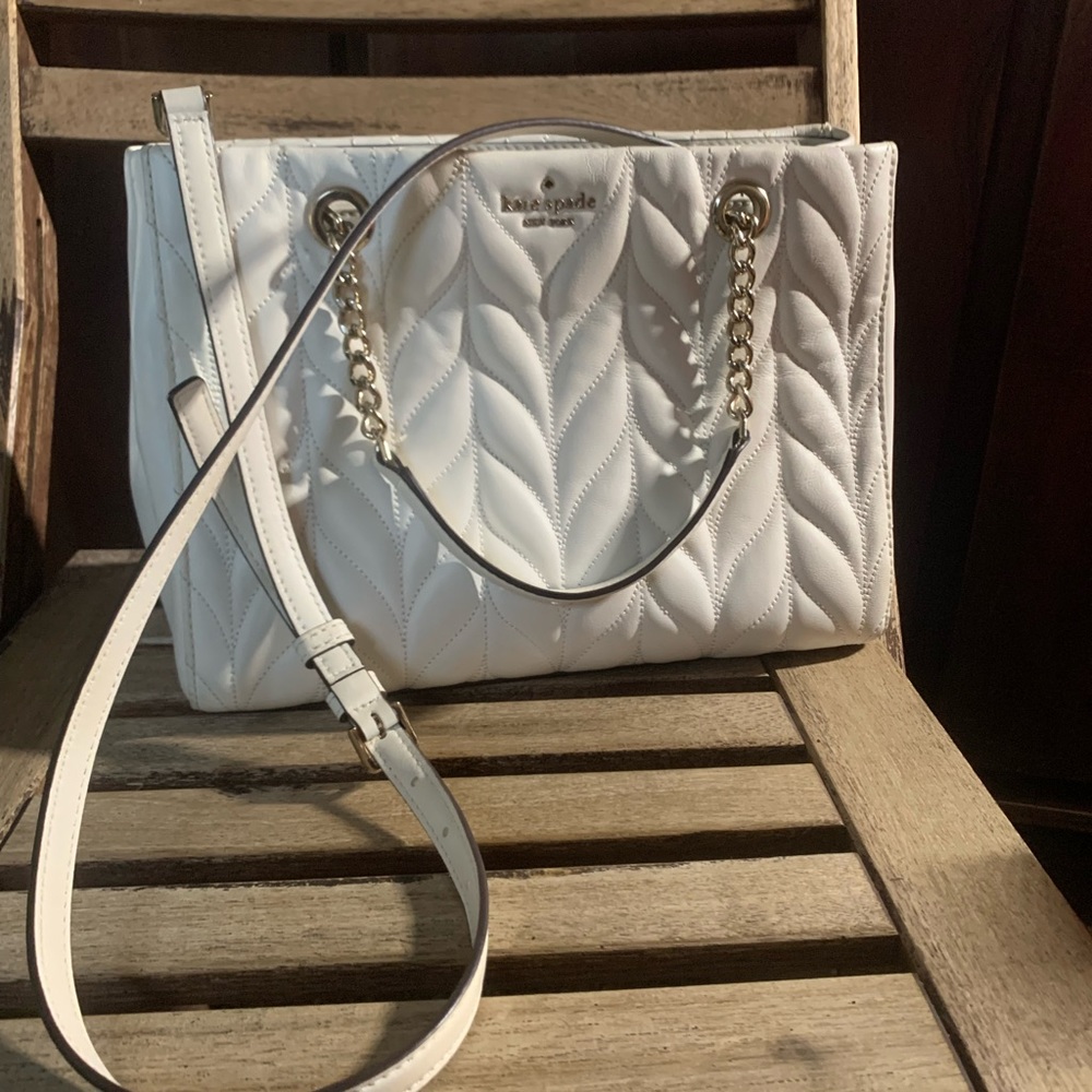 Kate Spade Purse in Gorgeous Quilted Winter White Leather